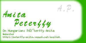 anita peterffy business card